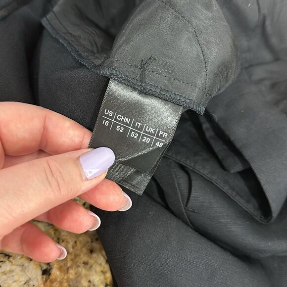 Lafayette 148 New York Franklin Silk & Linen-Blend Pant In Black Size 16 - Picture 8 of 12